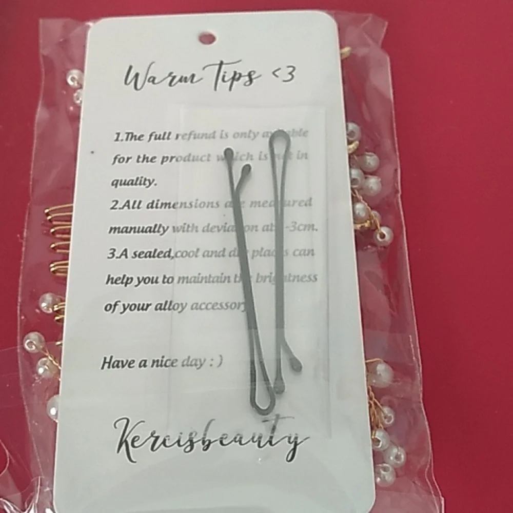 Flower gem gold clear hair comb and clip - Picture 3 of 8